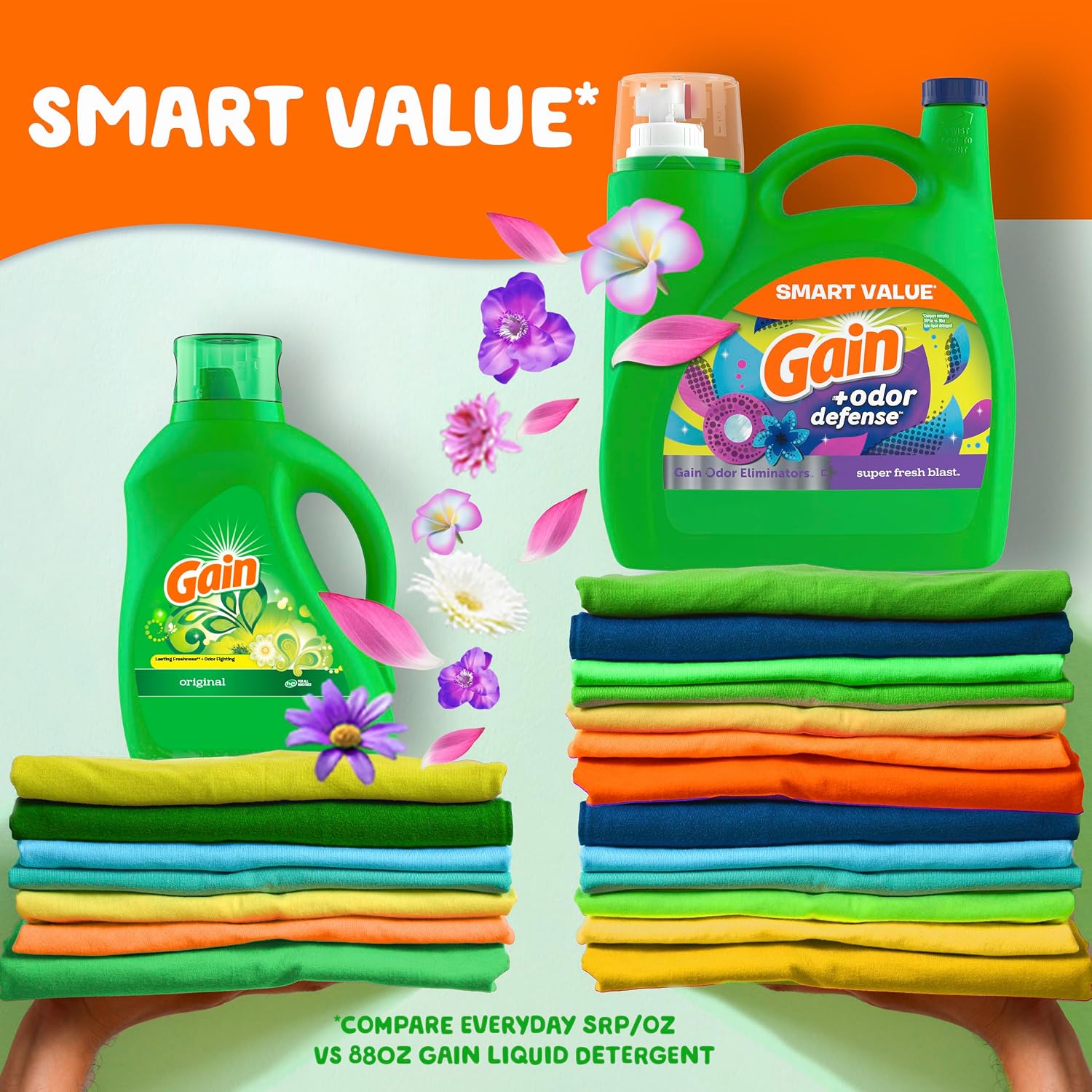 Gain + Odor Defense Liquid Laundry Detergent, Super Fresh Blast Scent, 107 photo 3