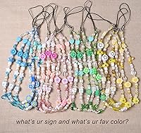 Vista 5 de Abalorio con cuentas para teléfono, correa de muñeca personalizada hecha a mano, llavero para teléfono