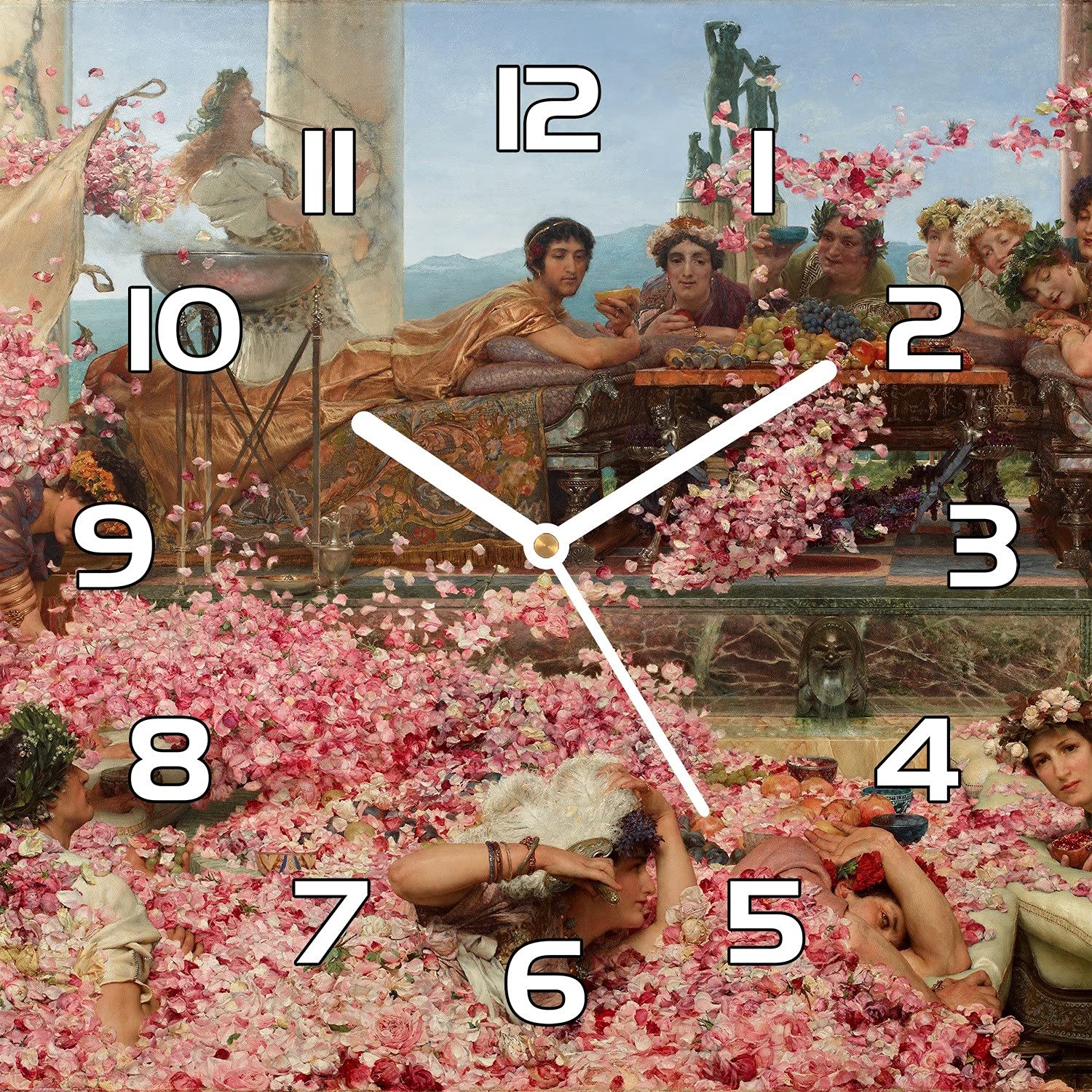 Horloge en verre 30x30 cm Coloray avec aiguilles blanches pour décoration murale moderne