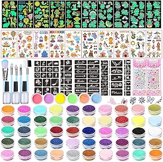 TEUVO Kit de tatuaje con purpurina para niños...