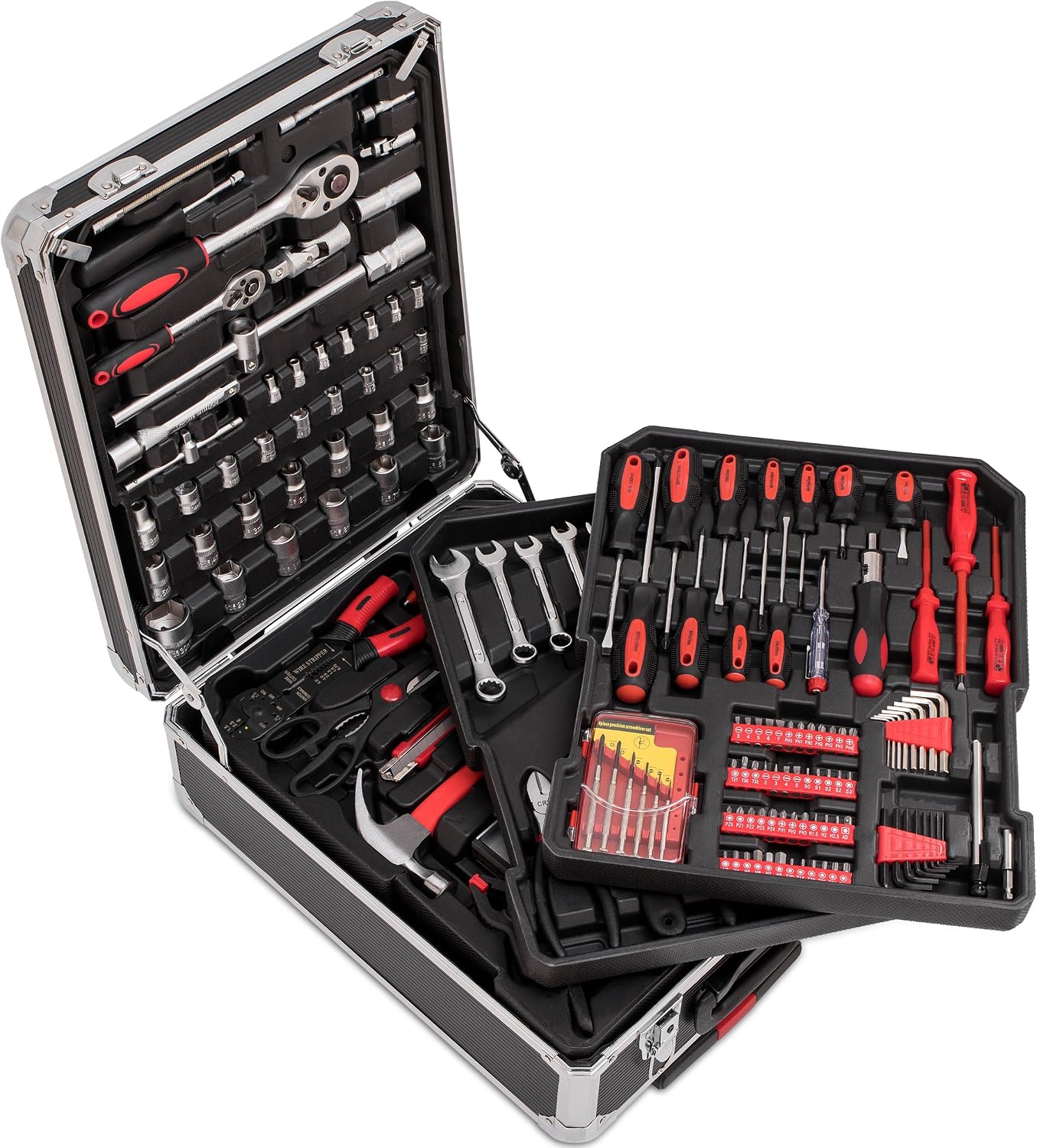 tresko® Mallette à outils 735 pièces – Boîte à outils – Boîte à outils – Sacoche à outils – Kit d'outils – Trolley à outils – Acier Chrome Vanadium — vue 3
