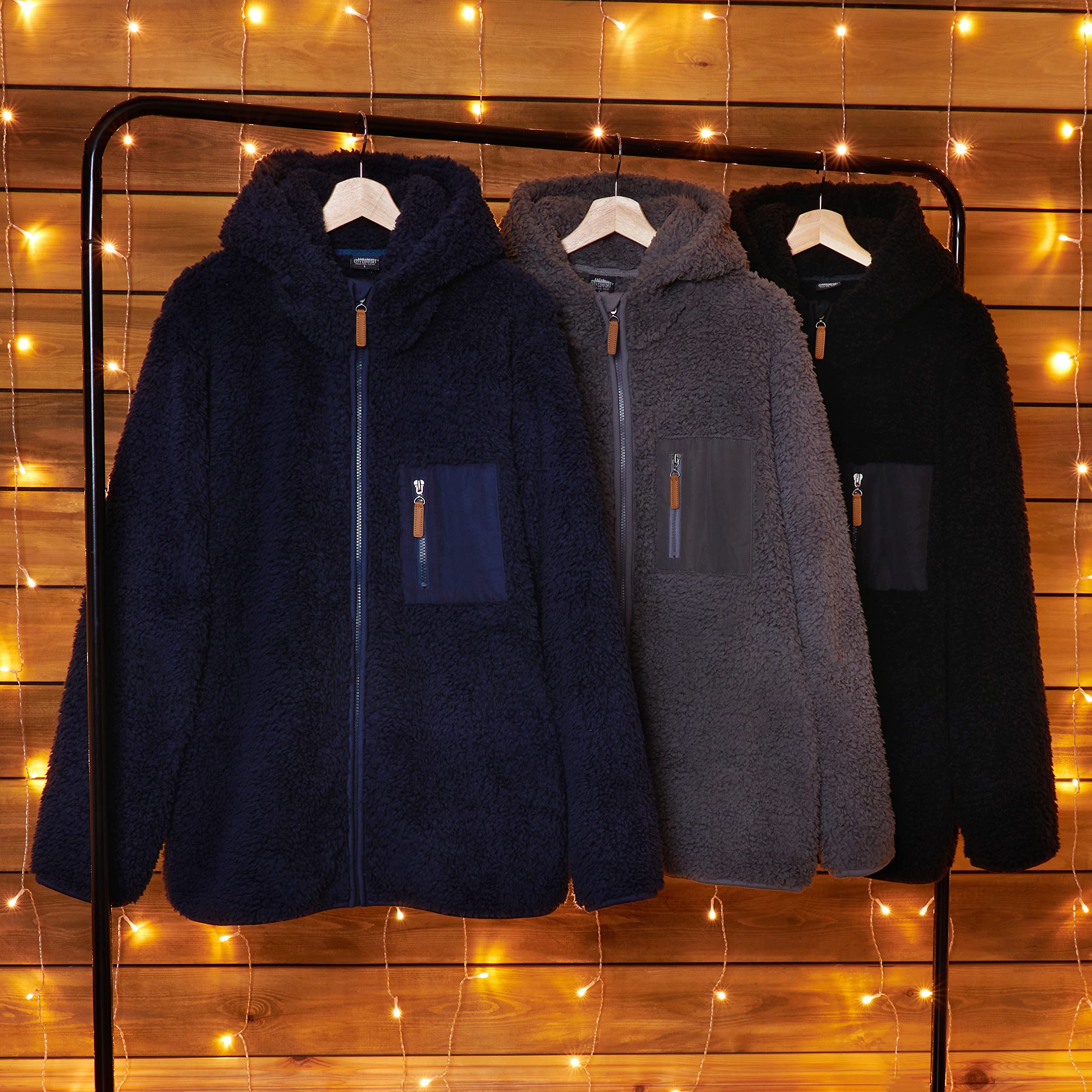 CityComfort Felpa Uomo con Zip, Felpa Invernale in Pile Teddy