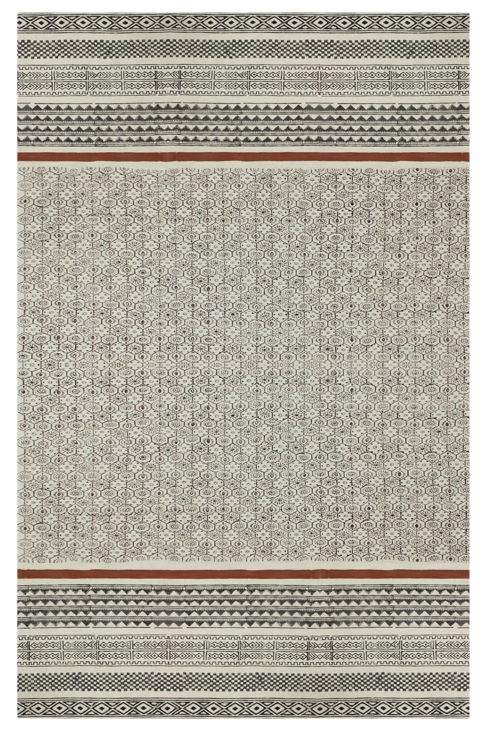 Tapis d'intérieur et d'extérieur en coton Kilim haut de gamme tissé main
