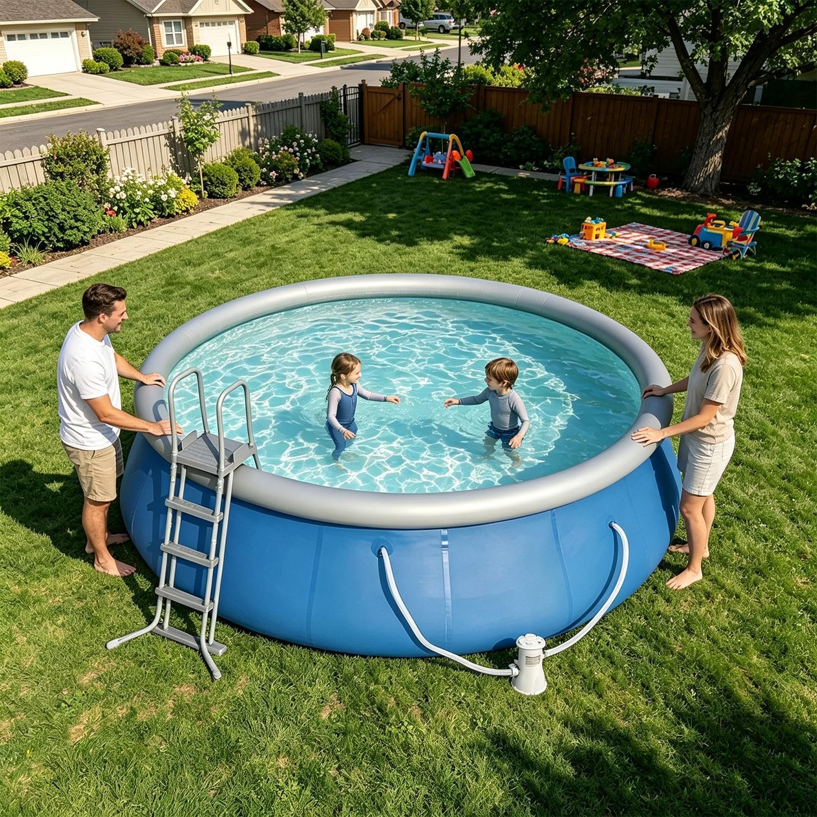 Pompa Filtro A Cartuccia 1136L/h Flusso Elevato Circolazione Rapida | Pompa Filtro Cartuccia Per Acqua Piscina Per Giardino Patio Villa Resort Campeggio Cortile Tenuta Terrazza Deck