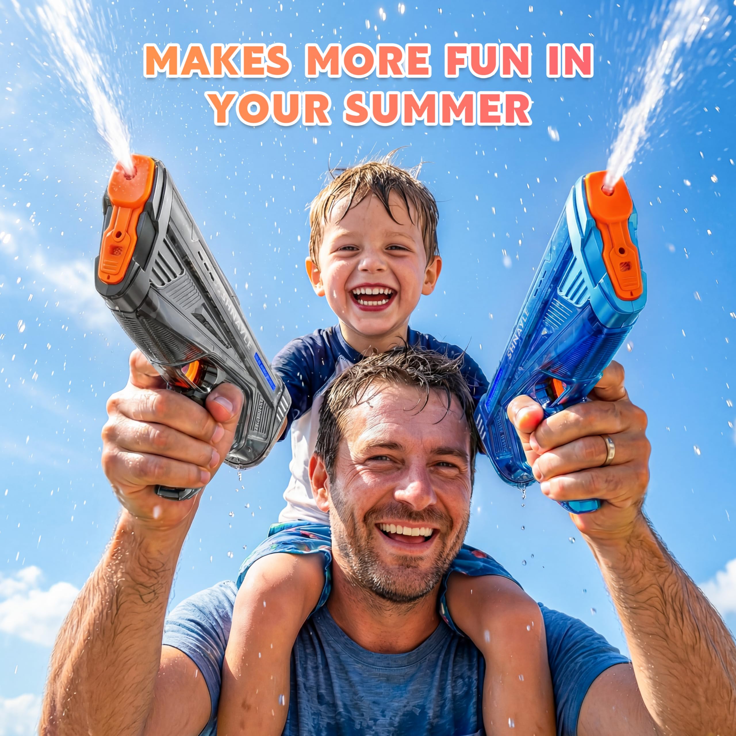 Electric Water Gun for Adults Kids Type-C Charging Port, Automatic High Powered Squirt Gun,Powerful Shooting Long Range Auto Water Blaster, Outdoor Toy Pool Party Game (Black) — view 6