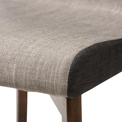 Miniatura 4 de Baxton Studio Kimberly Silla de comedor de tela beige y marrón