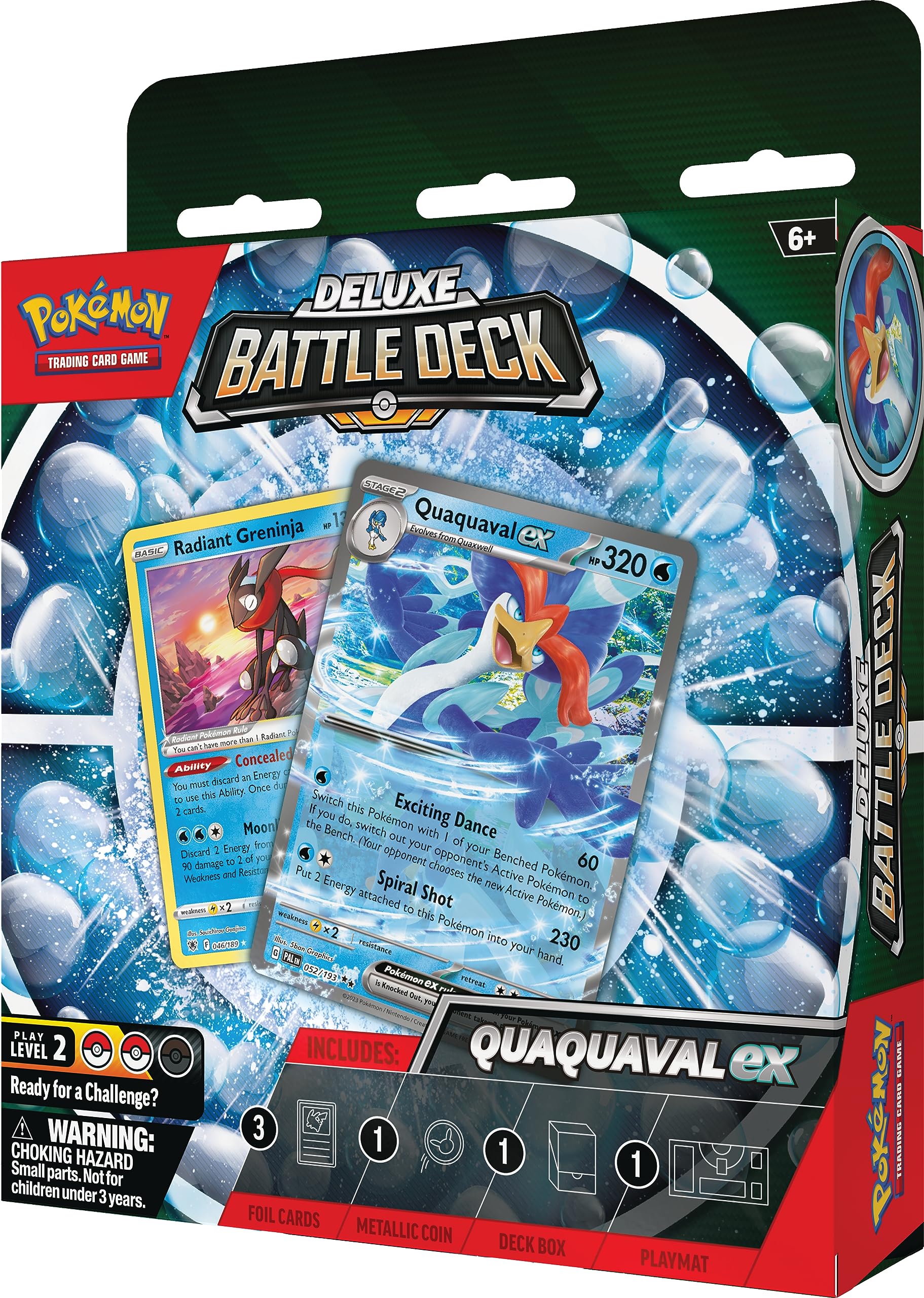 Pokémon TCG : Deck de Combat Quaquaval ex Deluxe (Jeu de 60 Cartes et Accessoires prêt à Jouer)