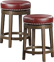 Vista 1 de Lexicon Kenmare Taburete giratorio de altura de mostrador (juego de 2), 24" SH, rojo
