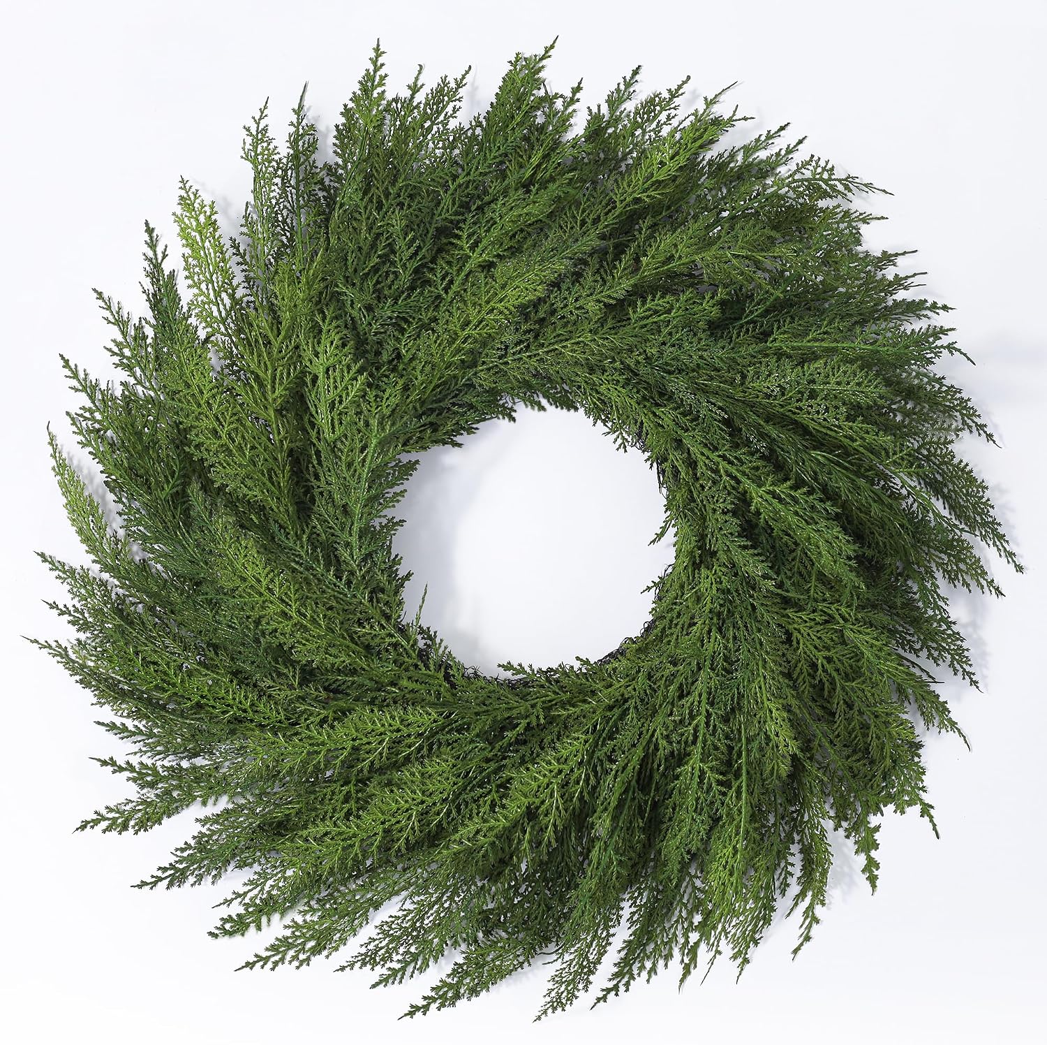 26’’ Large Real Touch Christmas Wreath, Artificial Cedar Wreath for Door
