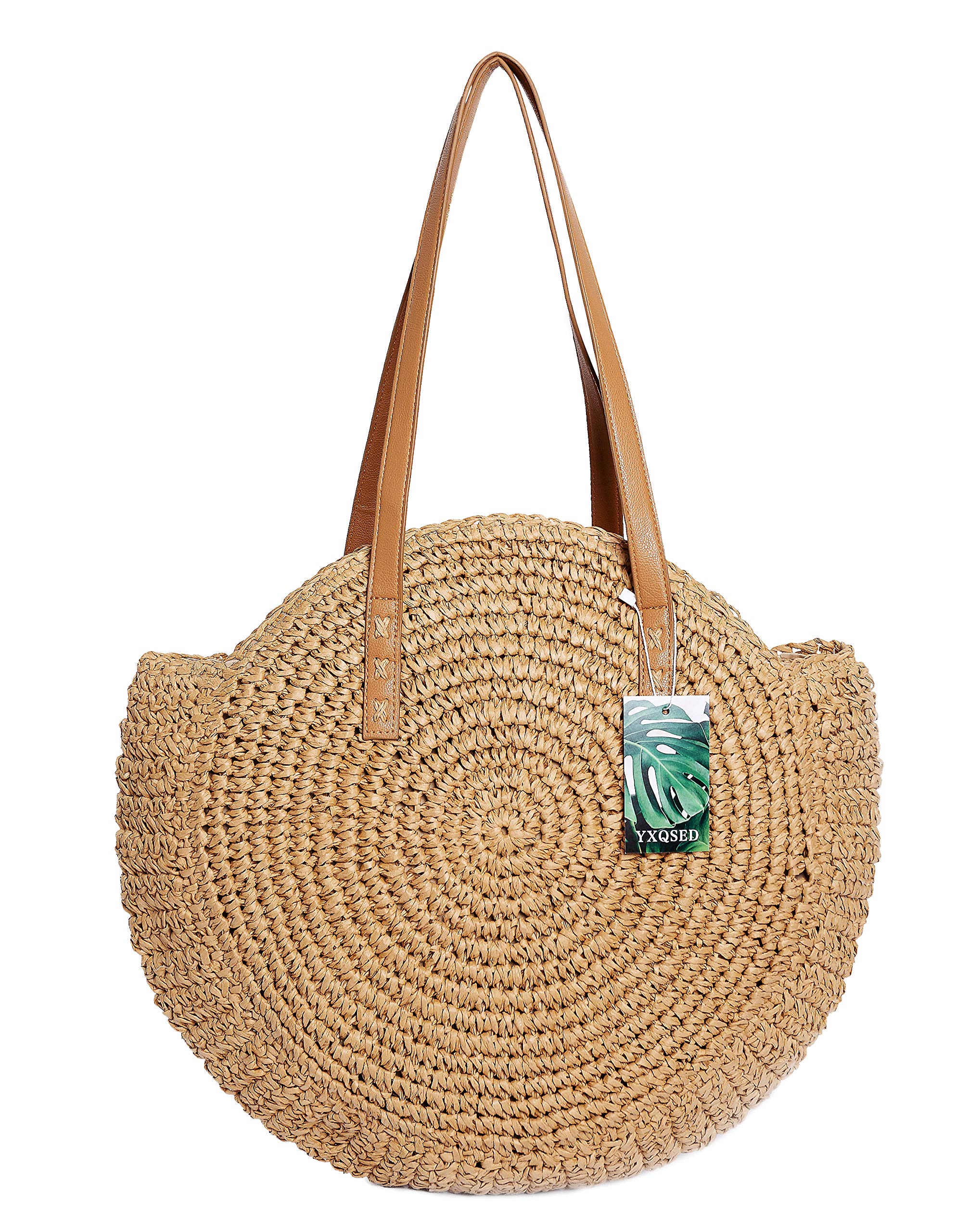 YXQSED Bolsa de Playa de Verano, Bohemio Bolso de Paja Para Mujer Bolsa de Hombro de Verano Para Viajes en la Playa y Uso Diario
