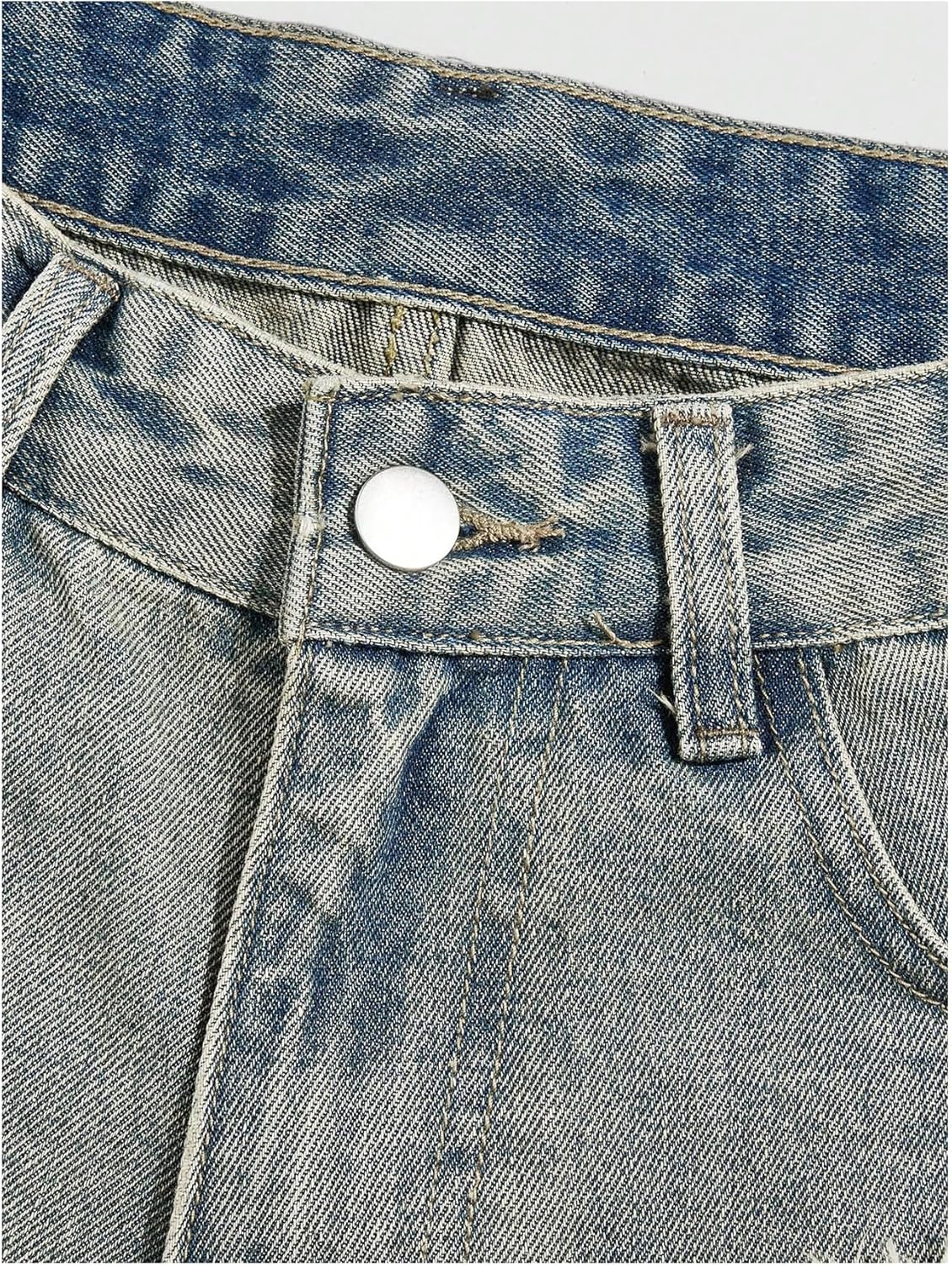 SOLY HUX Women's Y2k Ripped Denim Shorts Raw Hem Wide Leg Punk Jean Shorts Streetwear
