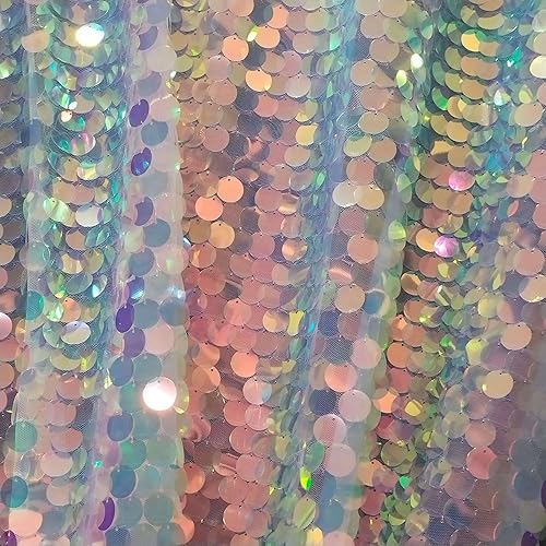 Miniatura 7 de SIELUNO Mantel de sirena, mantel de lentejuelas para boda, cumpleaños, fiesta de sirena, color rosa, 51 x 35.5 pulgadas