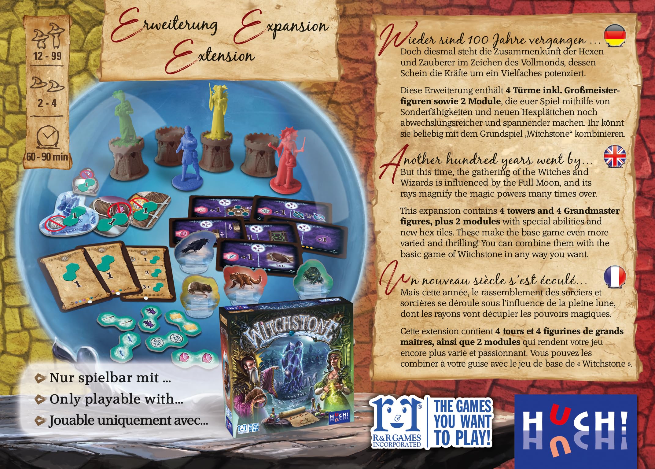 HUCH! Witchstone Full Moon – Espansione Del Gioco Di Strategia Con Torri, Maestri E Animali Magici, 2-4 Giocatori, Da 12 Anni - 2