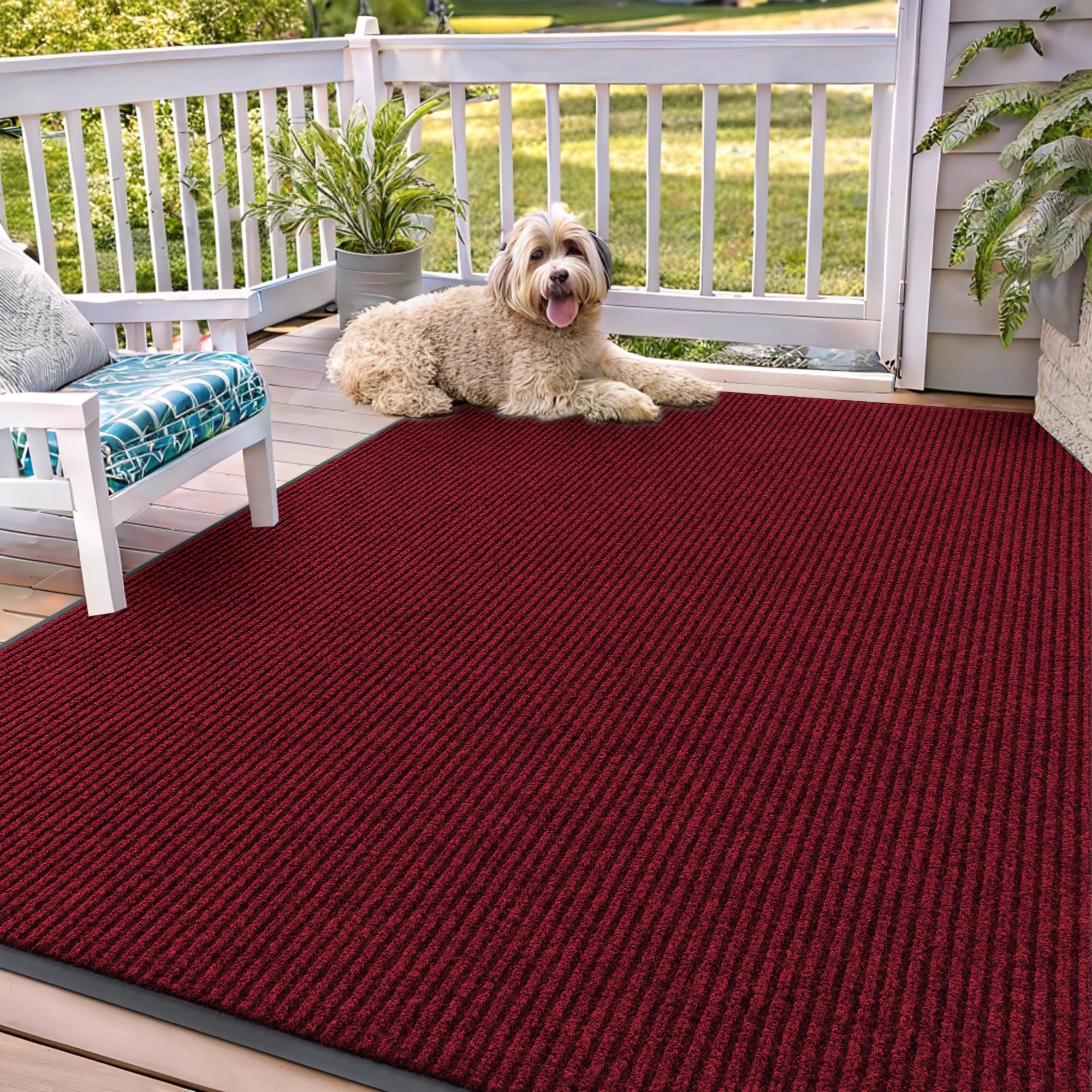OLANLY Front Door Mat Indoor Outdoor Entrance, Waterproof Heavy Duty Doormat, Fade Resistant, Low Profile, Easy Clean Patio Porch Welcome Floor Mats for Entry, 29.5x17, Beige — view 187