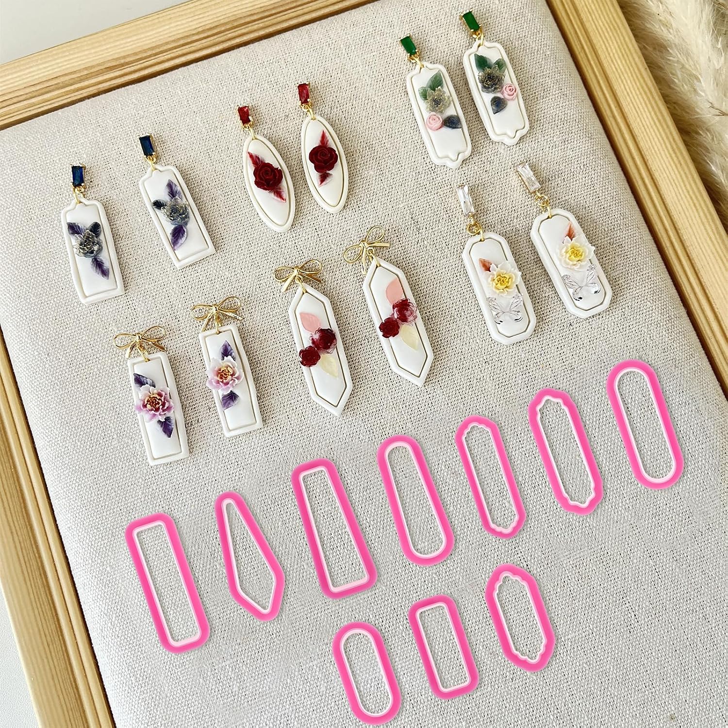 Polymer Clay Cutters, 10 PCS Clay Earrings Cutter Kit Sculpting Dangle Shape Clay-Cutter Tools with 8 PCS Circle Shape Cutters for DIY Polymer-Clay Jewelry Making