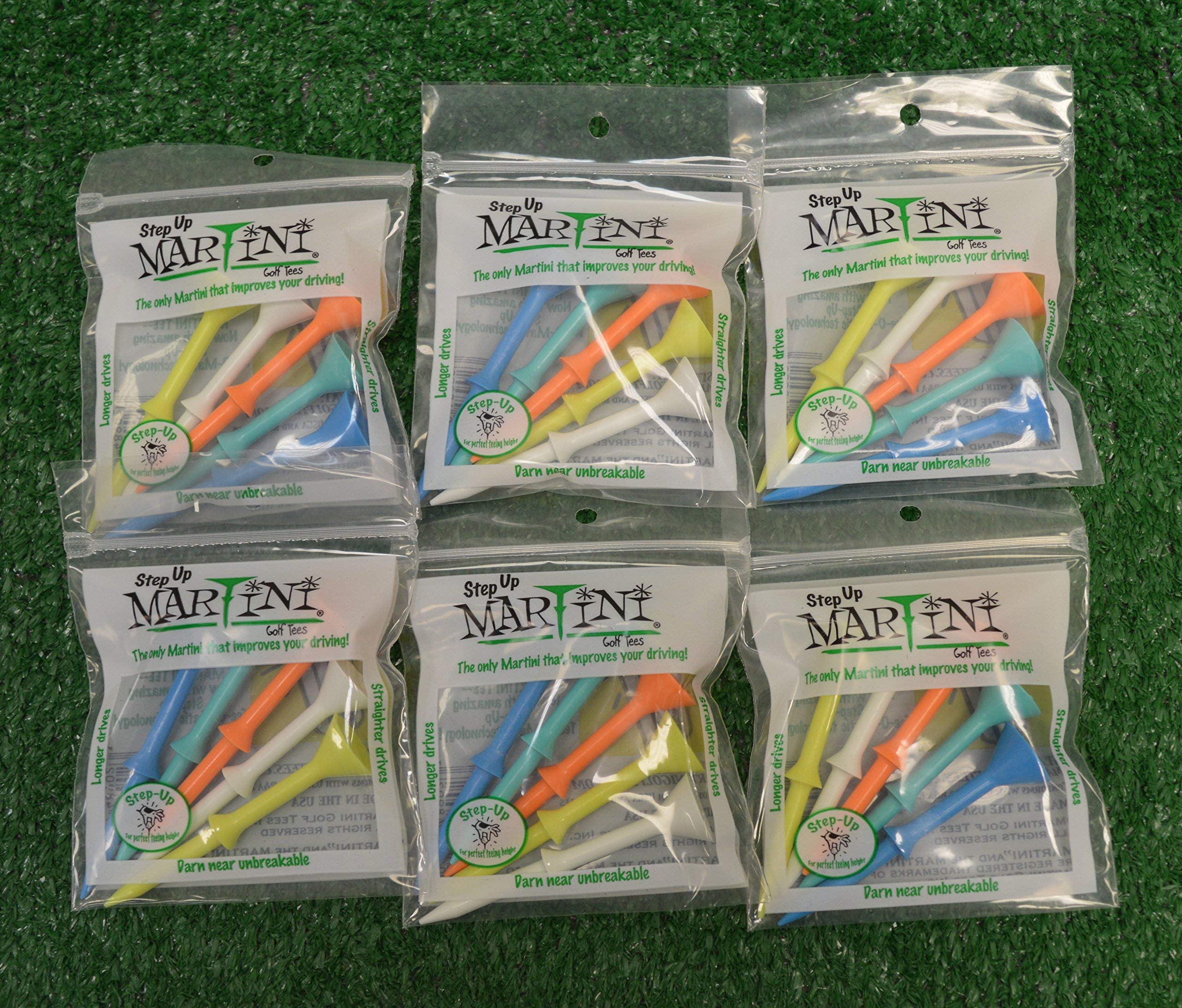 Martini Golf Tees - Step Up - Multi Color - 6 Packs - 11919