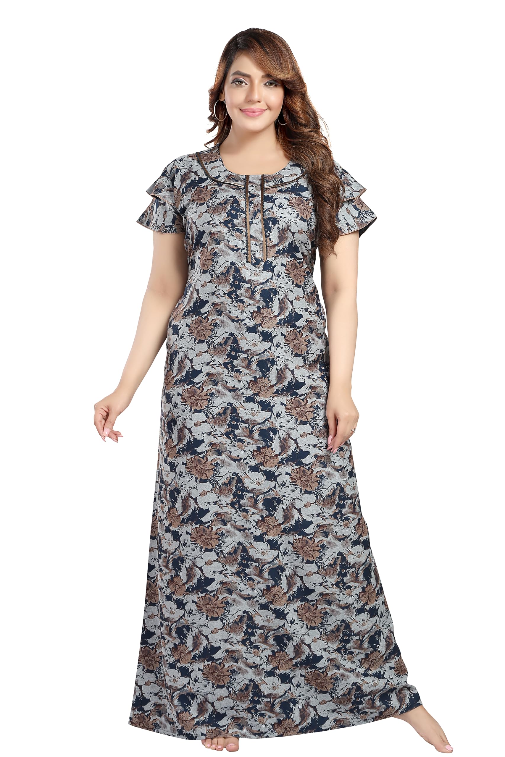 Printed Alpine Nighty with Pocket(225)