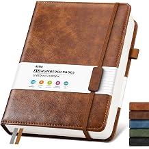 Lined Hardcover Leather Journal Notebook A4 Journal for Women Men, Brown