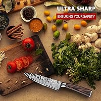 Vista 4 de Chef Knife 8 Inch Sharp German High Carbon Stainless Steel Kitchen Knifes - 8” Chefs Cooking Knife for Sushi Chopping Vegetable Slicing Tomatoes and