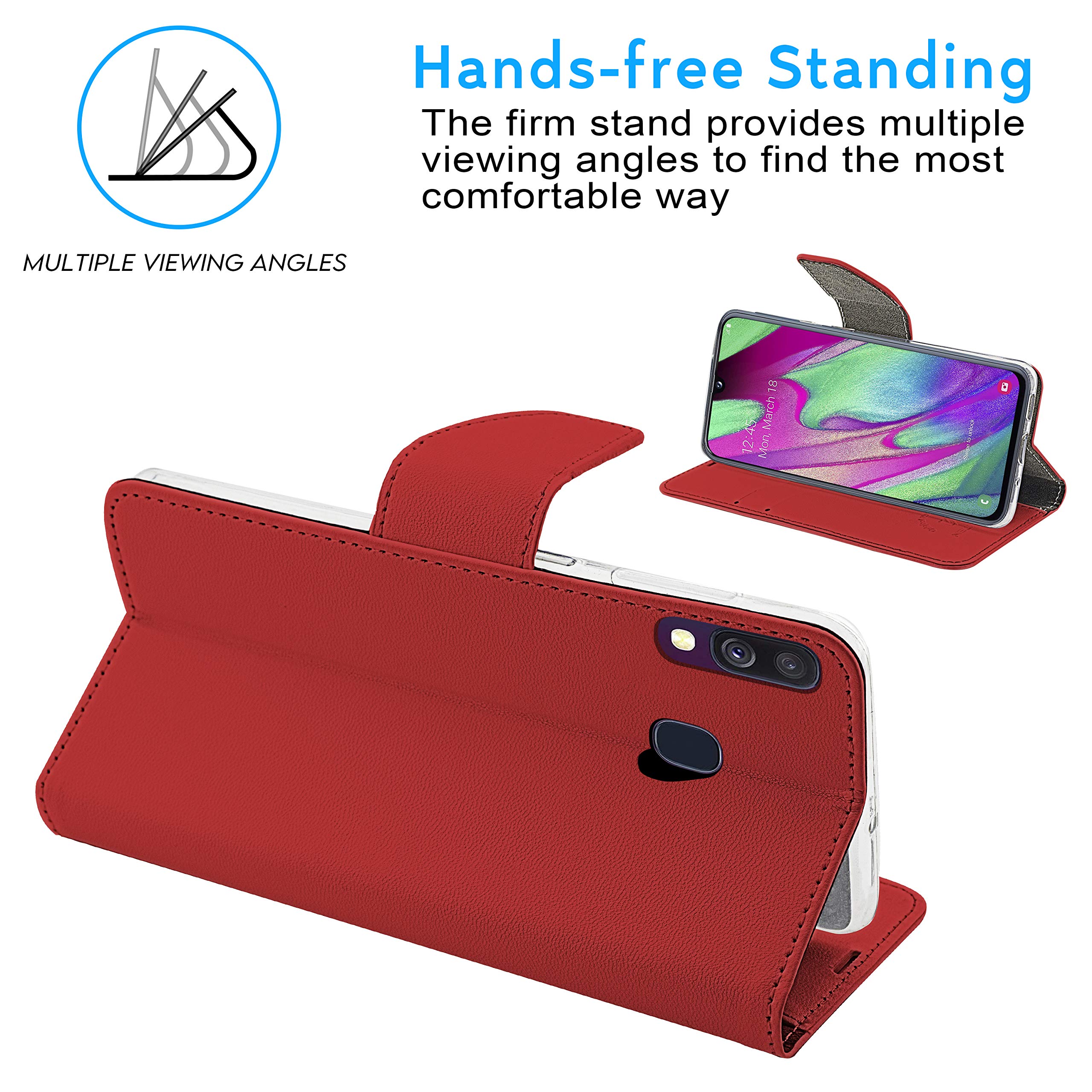 Uposao Custodia Flip Per Galaxy A40 - Design Uccello E Piuma Verde Con Chiusura Magnetica E Portafoglio