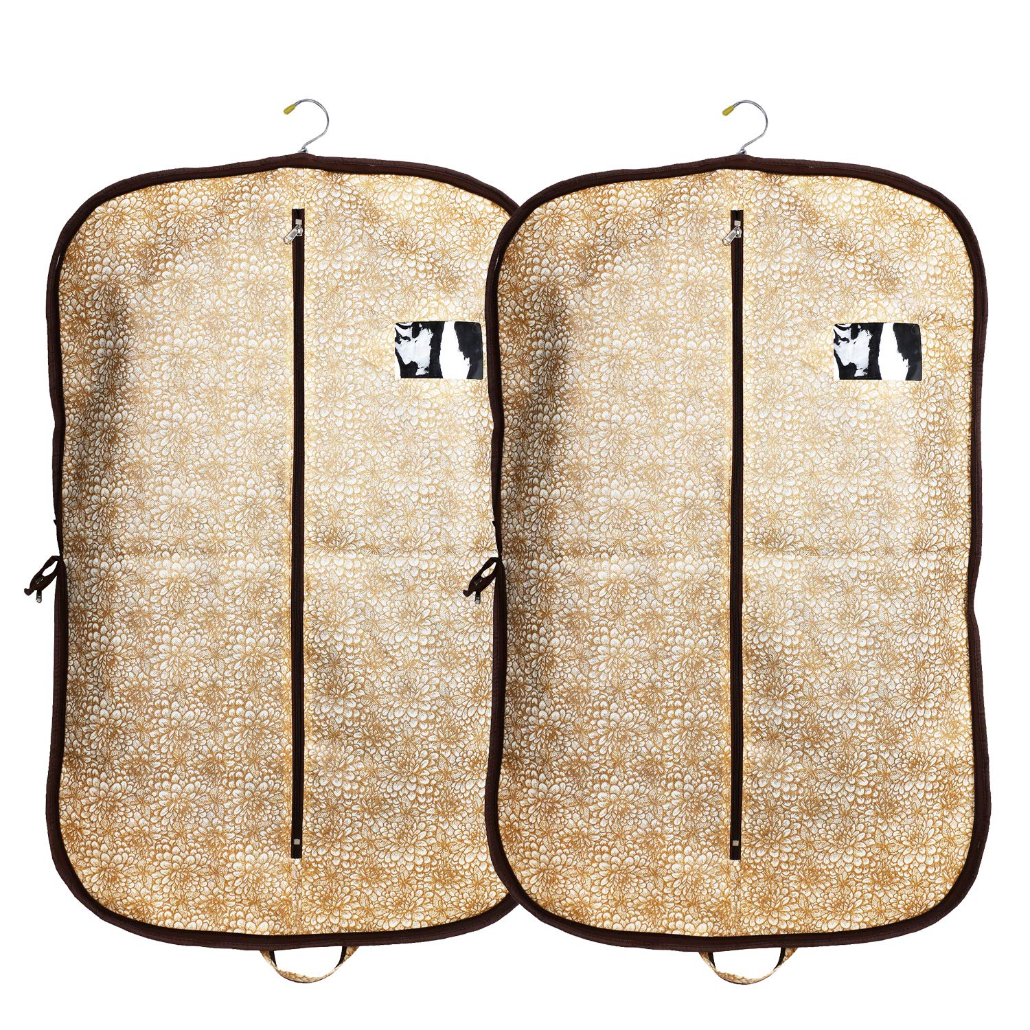 Kuber IndustriesMetalic Printed 2 Pieces Foldable Non Woven Men's Coat Blazer Cover (Golden Brown) -CTKTC41922