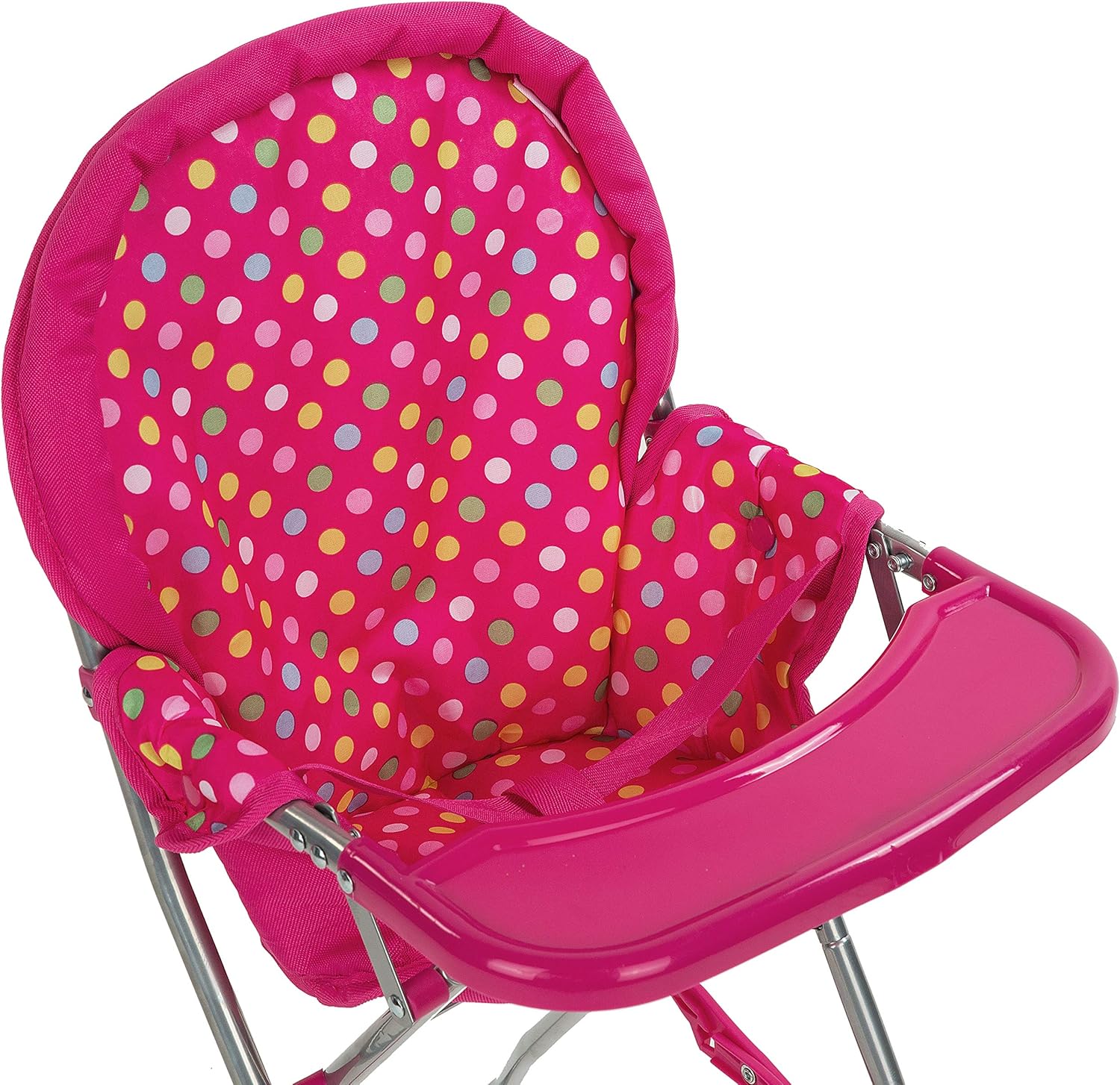 fash n kolor Baby Doll High Chair, Fits 18 inch Baby Dolls, Pink Color Toys High Chair for Dolls