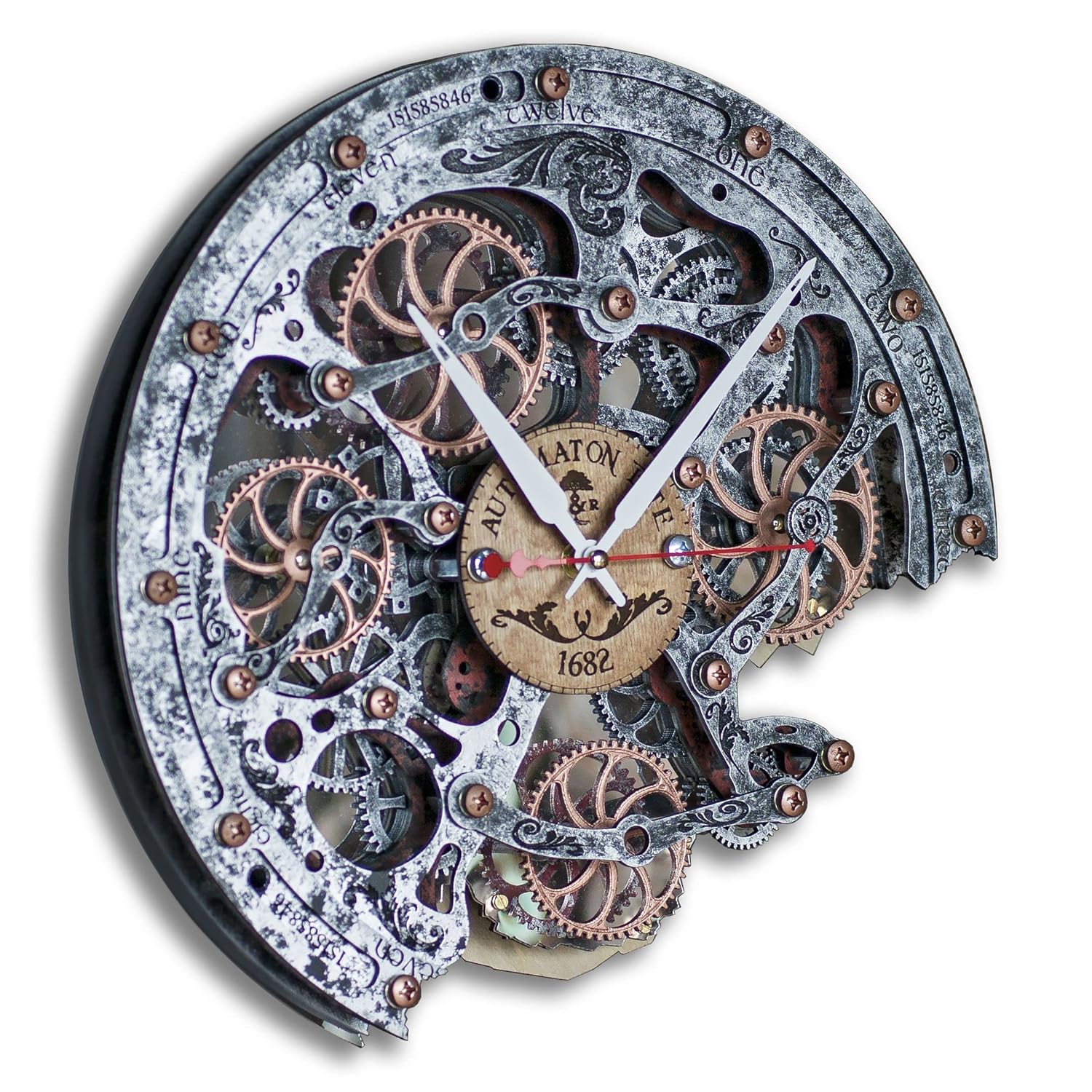 Automaton Bite 1682 "Old Metal" Large Wall Clock Moving