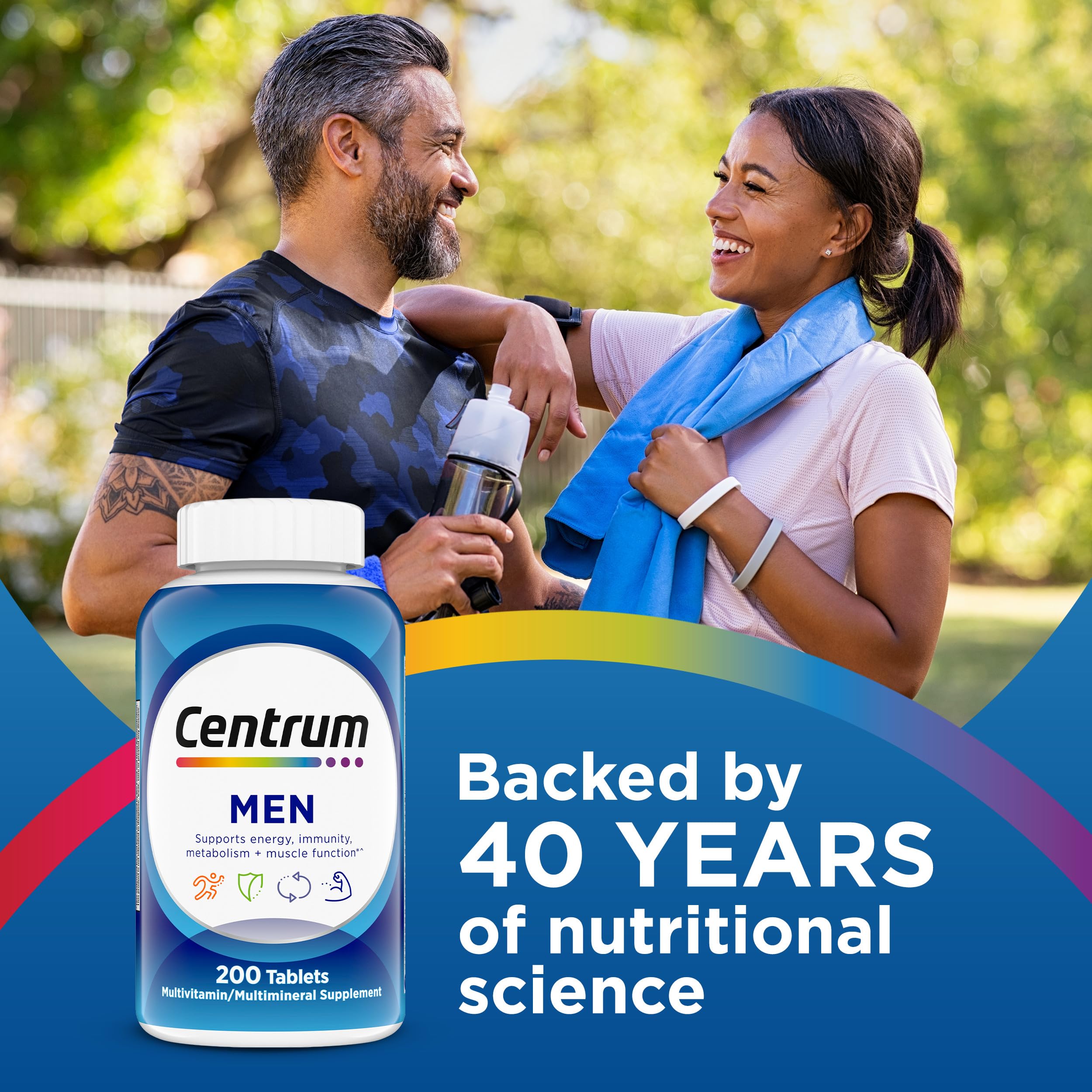 Centrum Multivitamin for Men, Multivitamin/Multimineral Supplement with Vitamin D3, B Vitamins and Antioxidants, Gluten Free, Non-GMO Ingredients -Tablet 200 Count — Amazon image 8