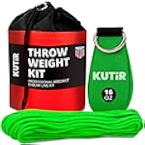Kutir Throw Weight and Line Kit with Storage Bag 16 OZ 600D Pouch, 150 Foot Polyethylene Easter Rope for Arborists, Suitable for Tree Climbing, High Limb Throwing