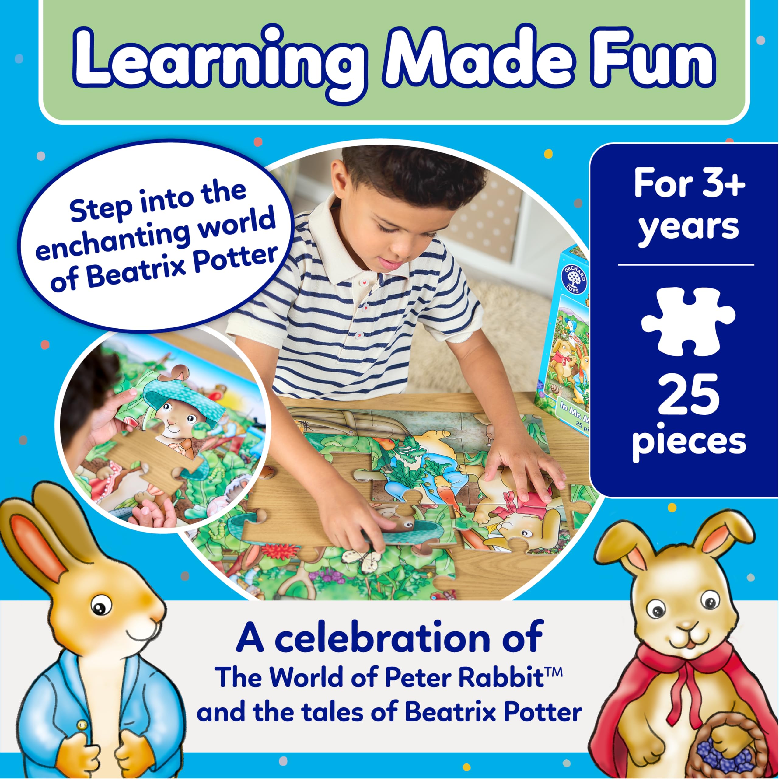 Orchard Toys Peter Rabbit Puzzles – 4 Puzzles Mit 12, 16, 18 & 24 Teilen, Für Kinder Ab 3 Jahren