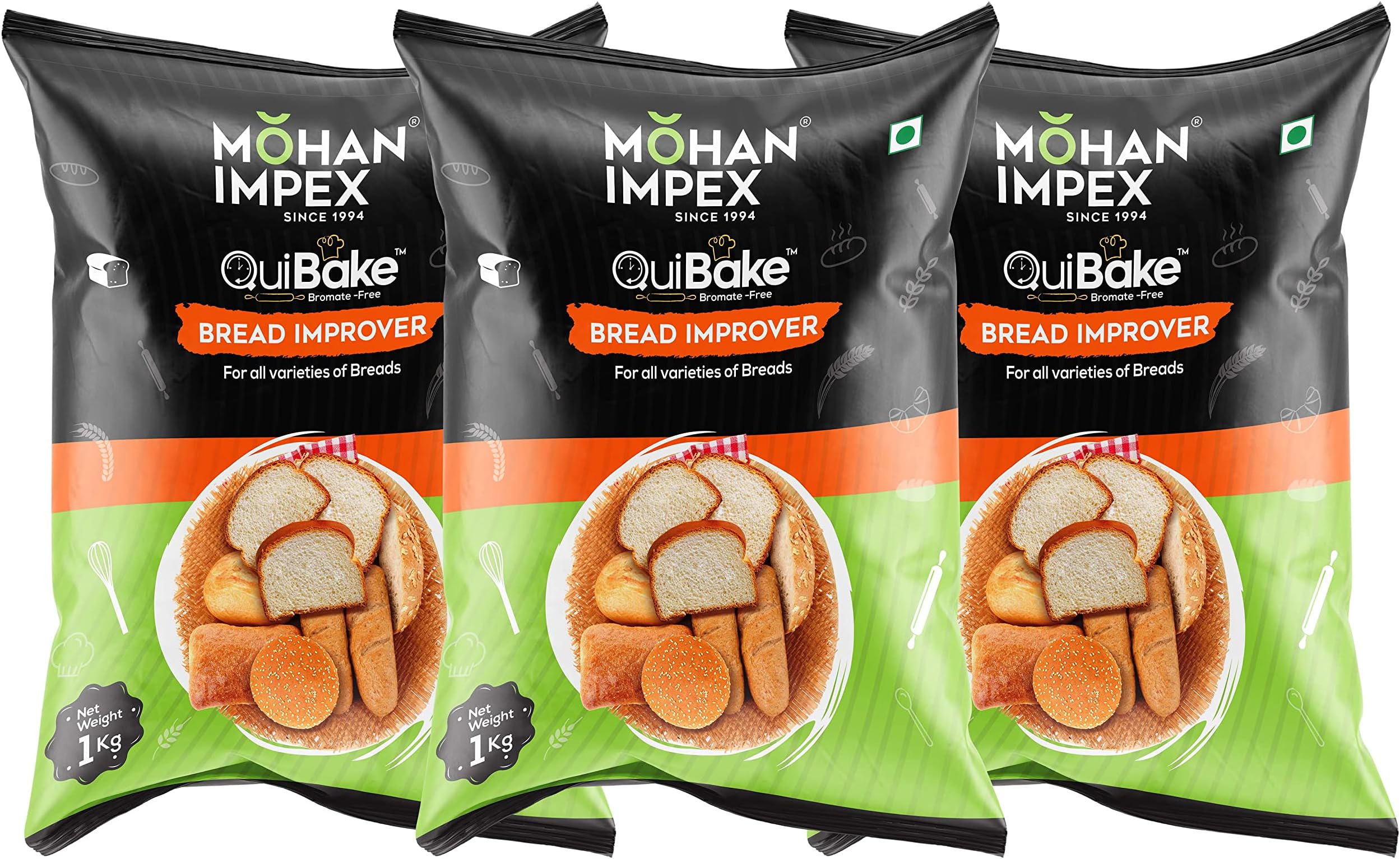 Mohan Impex 1kg Bread Improver for Baking [HoReCa Pack] (3 x 1 Kg)