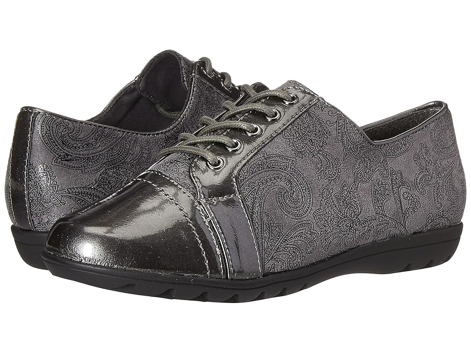 

Soft Style Valda (Dark Grey Paisley Faux Suede/Dark Grey Pearlized Patent) Women's Shoes, Gray
