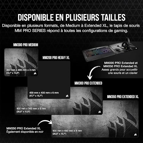 Corsair MM350 Pro Tapis de Souris Gaming – Élargi XL – Noir - 8