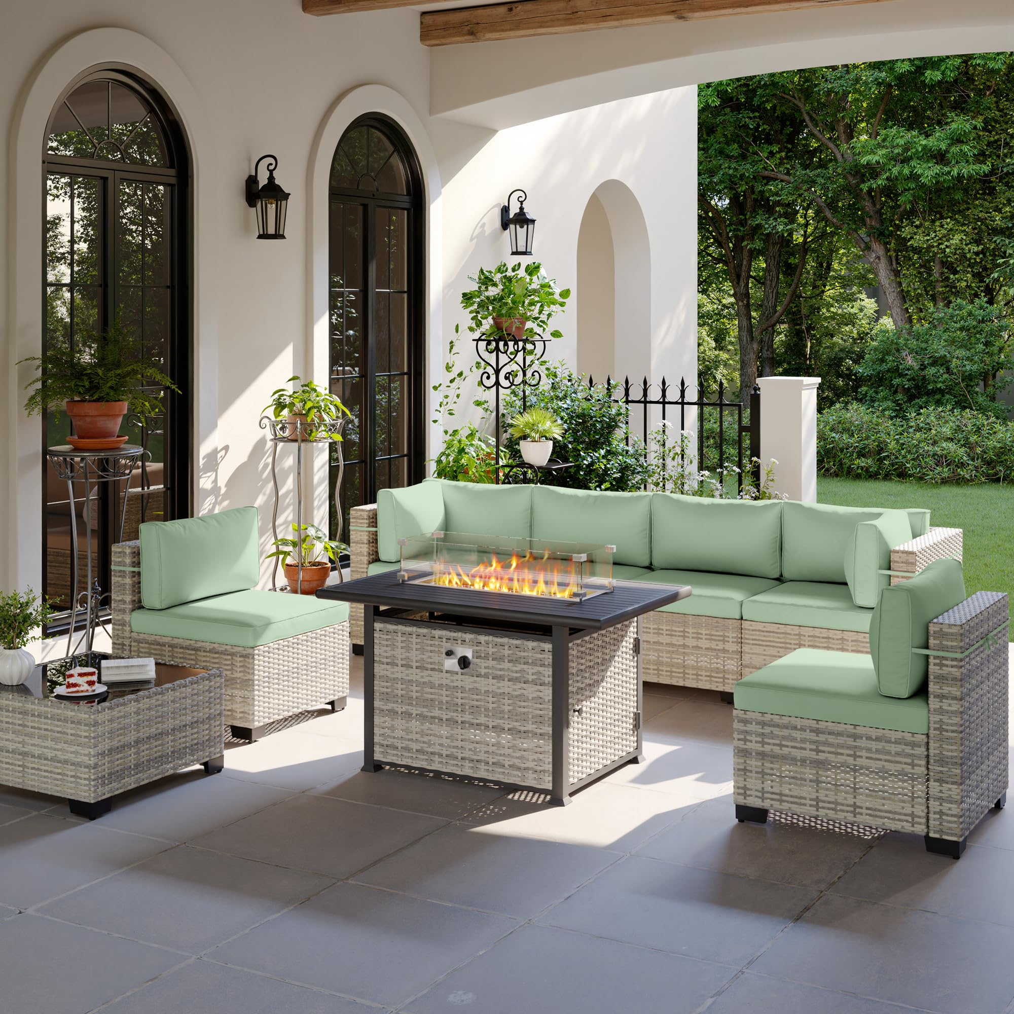 Outdoor PE Wicker Rattan Modular Patio Sectional Sofa Set