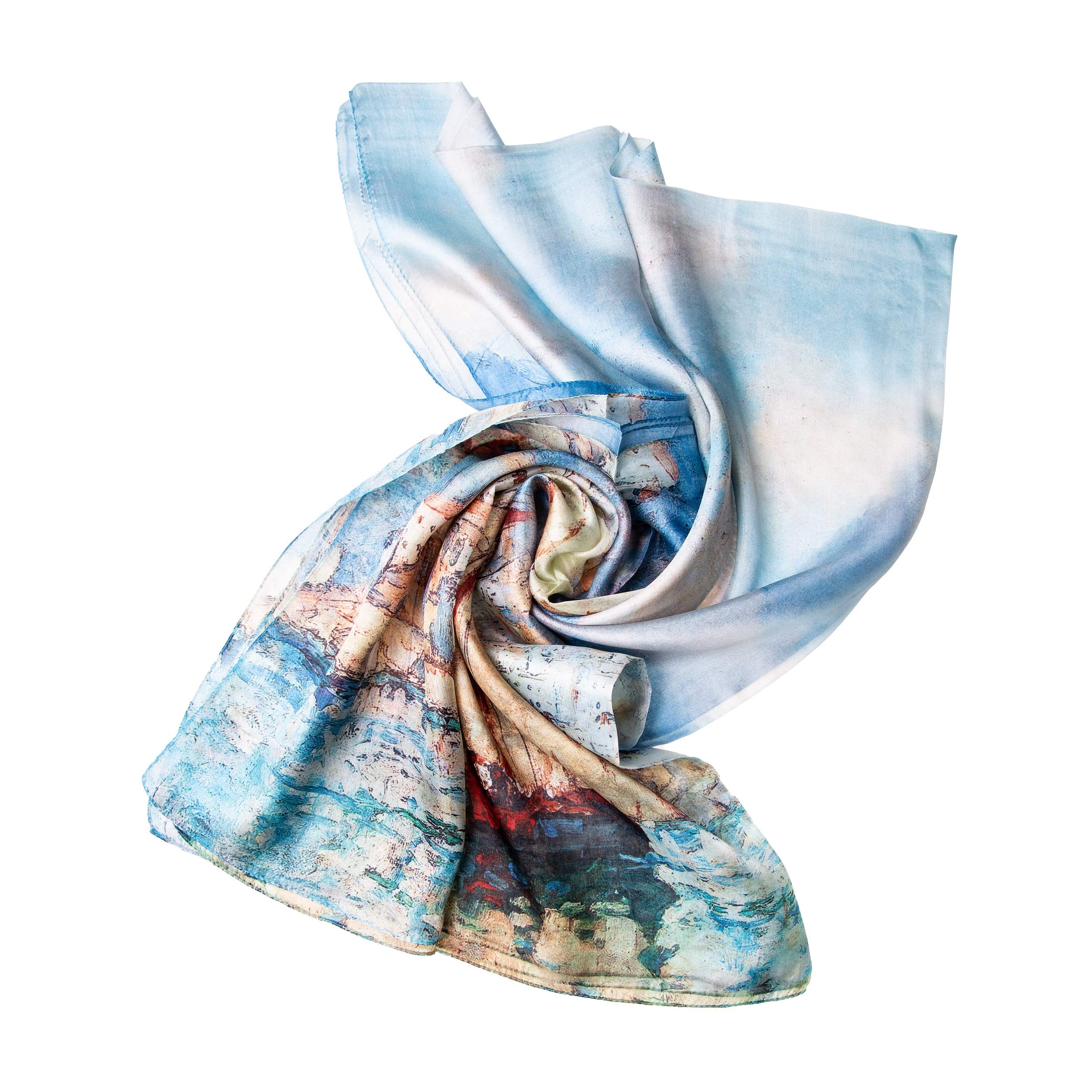 Tinitex - Sciarpa in chiffon blu marittimo, 180 x 110 cm, Blu, 180x110cm