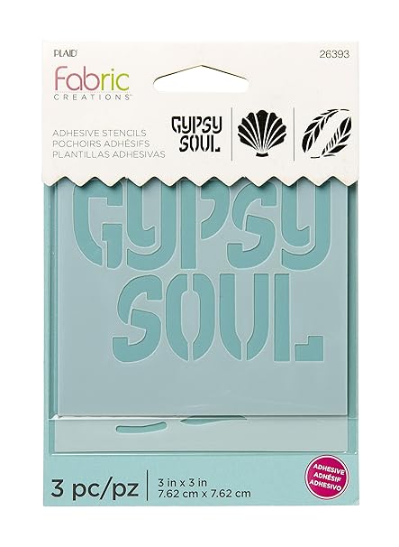 Fabric Creations 26393 Adhesive Boho Stencil, 3