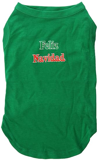 Mirage Pet Products 16-Inch Feliz Navidad Screen Print Shirts for Pets, X-Large, Emerald Green