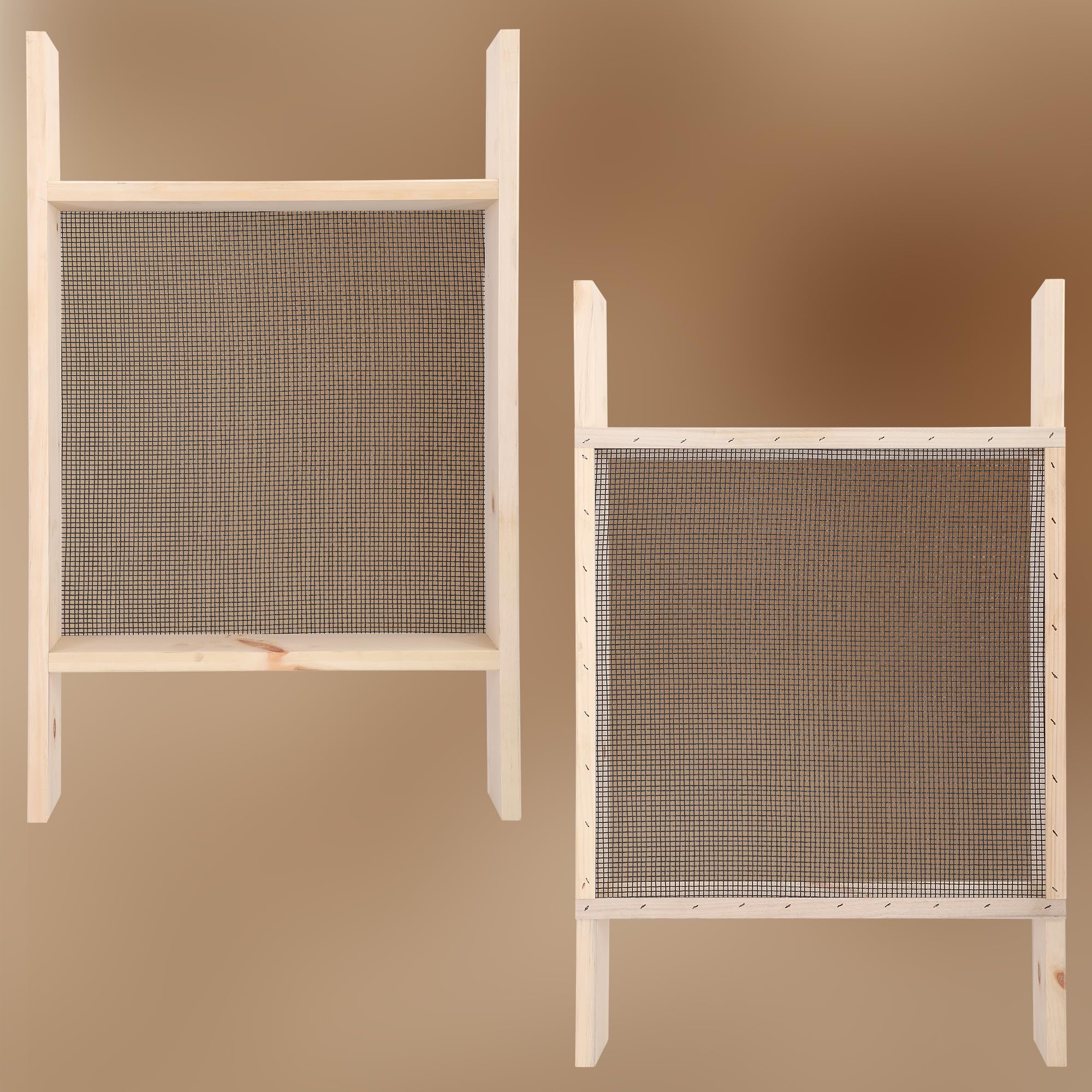 KOTARBAU Setaccio da Giardino 4x4 mm Acciaio Legno 80x50 cm per Terra Compost
