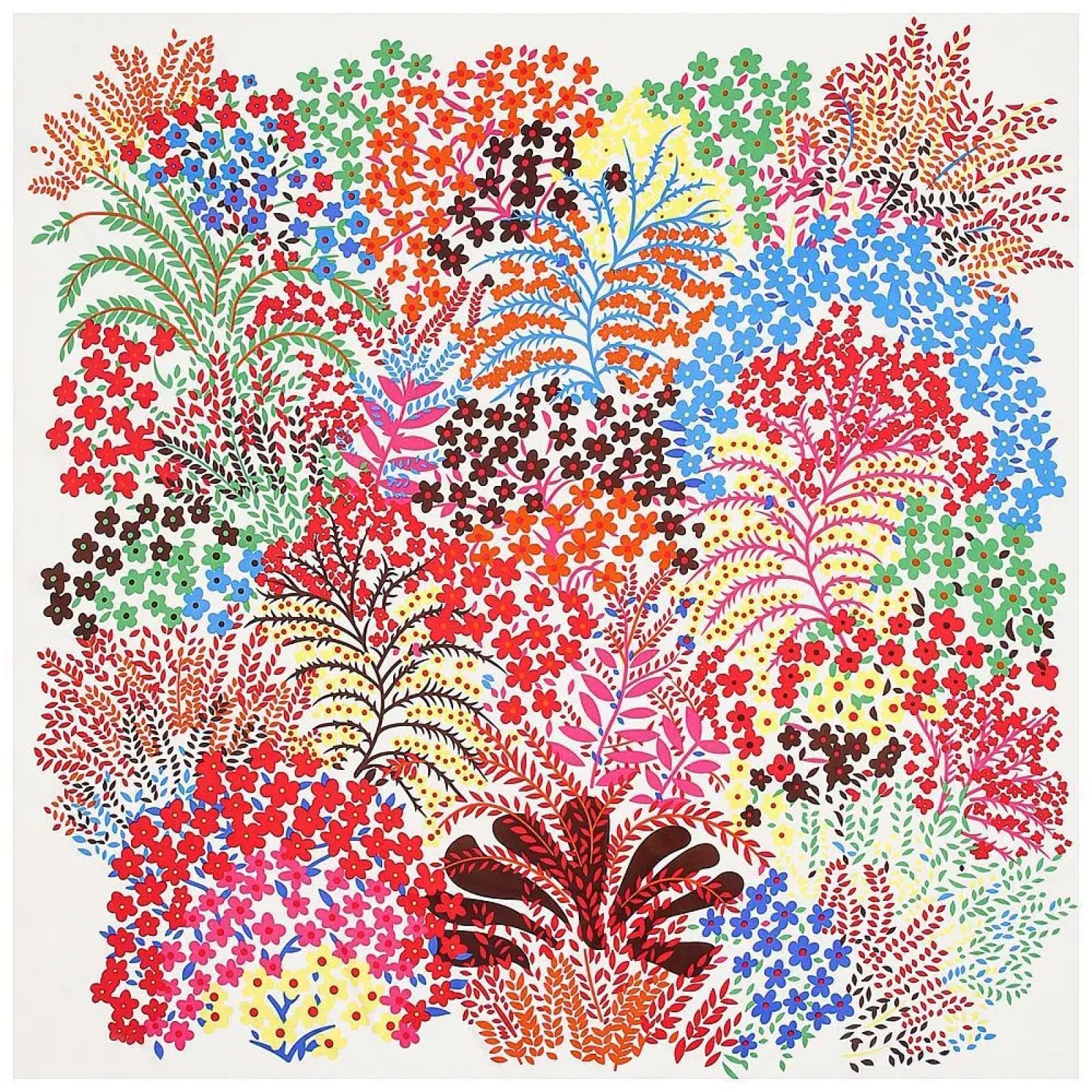 Schals Tücher Halstuch Scarf 130Cm Quadratischer Schal Damen Seidenschal Design Kleine Blume Damen Schal Bandana Kopftuch Schals