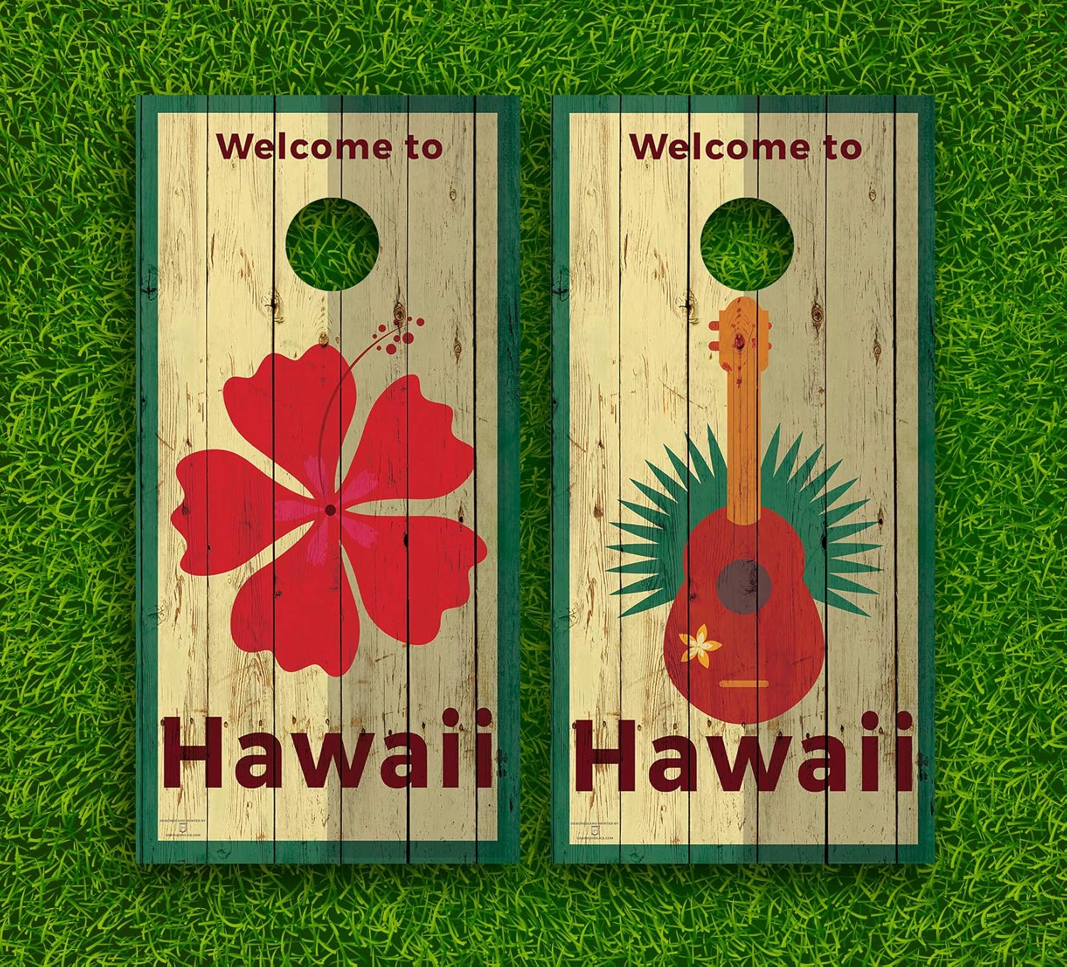 Cornhole Boards Wraps Set Aloha Hawaii 3 Handmade Products