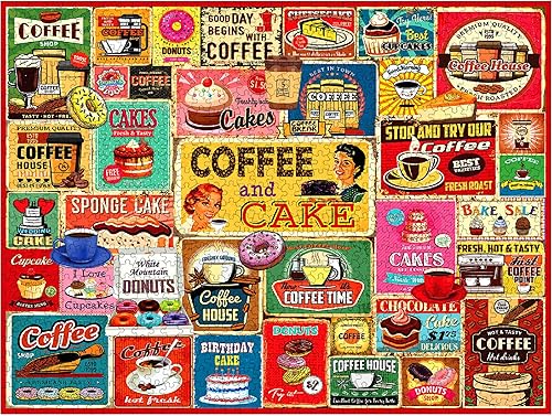 Miniatura 3 de White Mountain - Café y pastel, rompecabezas de 500 piezas, rompecabezas de dulces y magdalenas