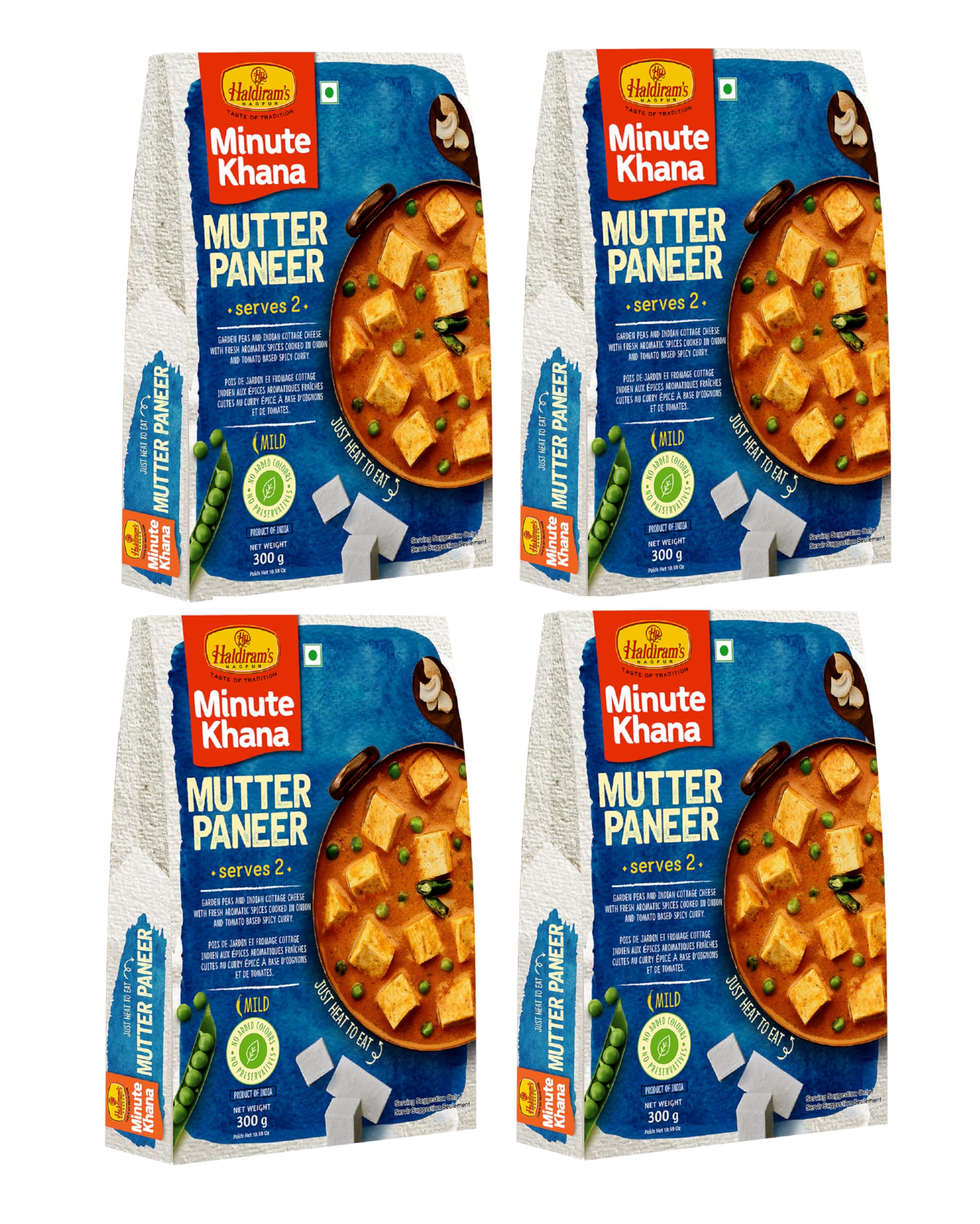 Haldirams Nagpur Ready To Eat Mutter Paneer 300g (Pack of 4) Combo (B0D44T3Z1J) Amazon Price History, Amazon Price Tracker