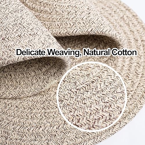 Miniatura 3 de Juego de 6 manteles individuales redondos tejidos de 13 pulgadas, manteles individuales de cuerda de algodón para mesa de cocina y comedor, manteles