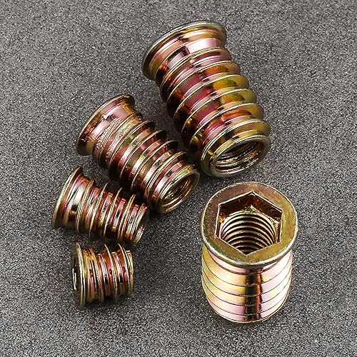 Miniatura 4 de Wensilon 516 "-25 100 piezas de insertos roscados para madera hexagonal, insertos de madera, tuercas para muebles