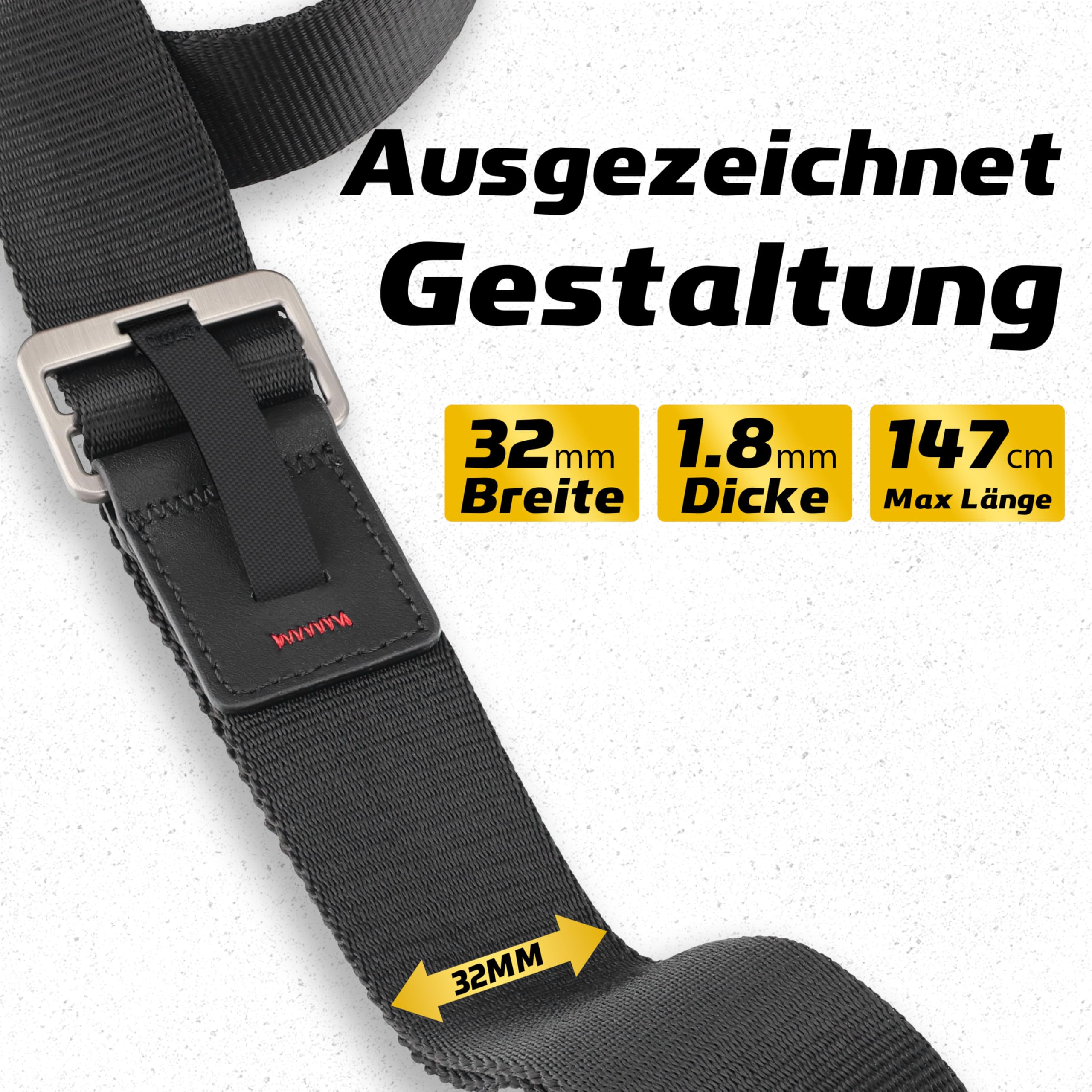 Sunya Kameragurt mit Schnellverschluss. Hergestellt aus fortschrittlichem Nylon, einhändige Einstellung, kompatibel mit allen Kameras, max. Belastung 90 kg (Schwarz)