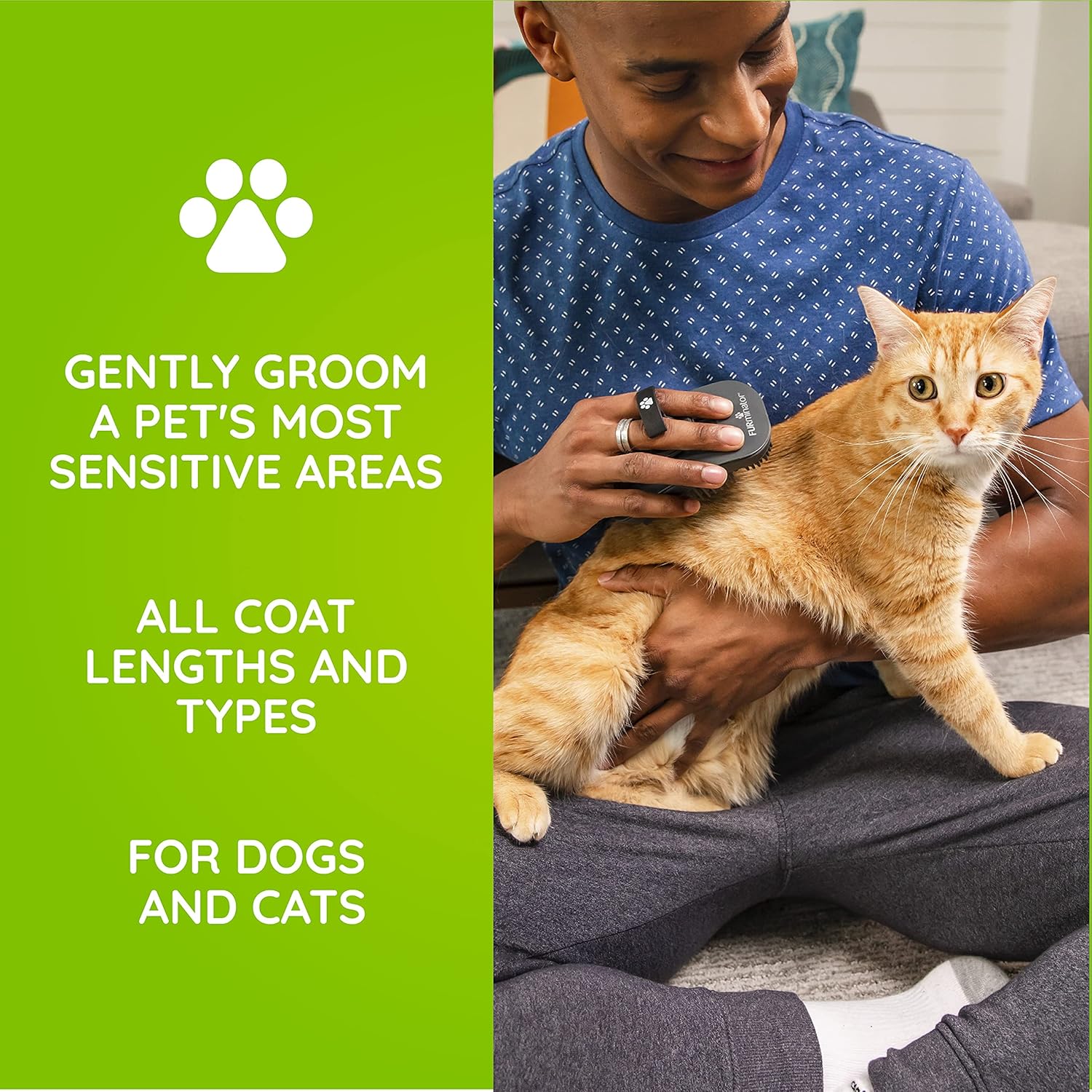 FURminator Sensitive Areas Tool, Grooming Tool for Dogs and Cats
