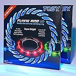 TOSY Flying Ring - 12 Monocolor LEDs, Super Bright, Lost Mode, Auto Light Up, Christmas Stocking Stuffers Gift for Kid/Teen/Boy/Girl, Safe, Waterproof, Pool/Beach/Camping Toy, 2-Pack (Blue)