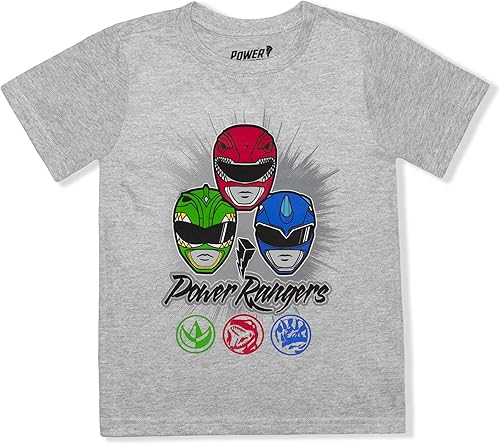 Miniatura 2 de Power Rangers Red Ranger, Blue Ranger and Green Ranger Boys 3 Pack T-Shirts for Little Kids BlueRedGrey