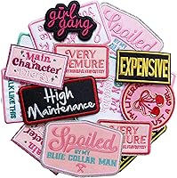 Xandova 15PCS Sassy Slogan Embroidered Iron-On Patches - Trendy Black Girl Phrases for Hats, Bags, Clothes, Jackets