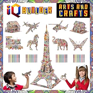 IQ BUILDER | Fun Creative DIY Arts and Crafts KIT | Best Toy Gift for Girls and Boys Age 12 Year Old | Educational Art Building Painting Coloring 3D Puzzle Project Set for Kids and Adults